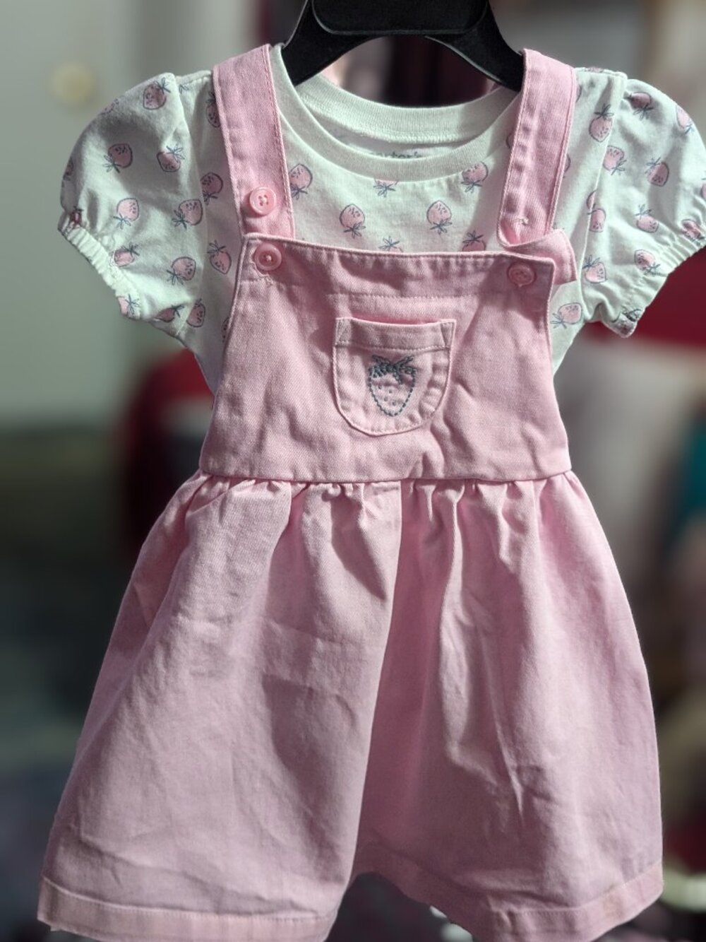 Carter's "Child of Mine" Girls Dress - 18-month-old pretty pink strawberry.
